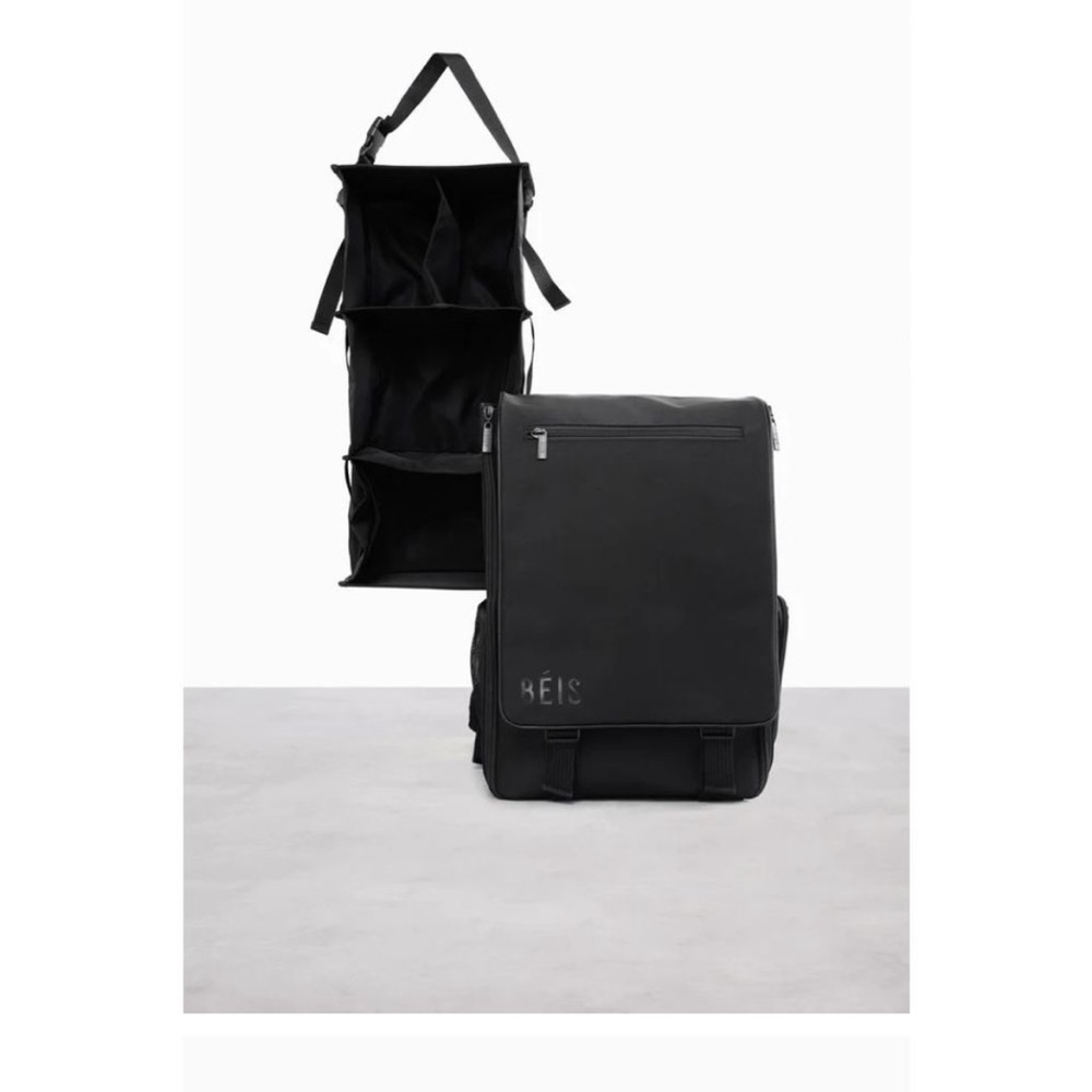 Beis black hanging backpack for travel BNWT